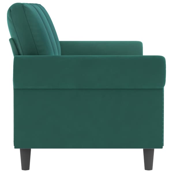 3-sitssoffa mörkgrön 180 cm sammet
