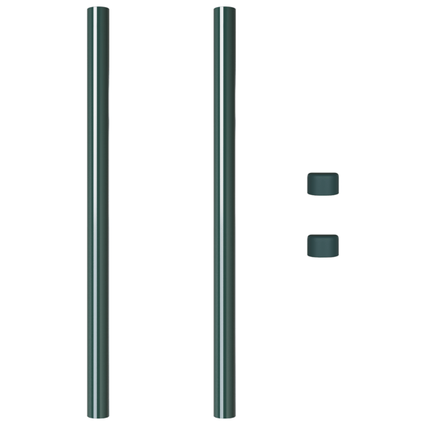Stängselstolpe 2 pcs Grön 80 cm Pulverlackerad stål