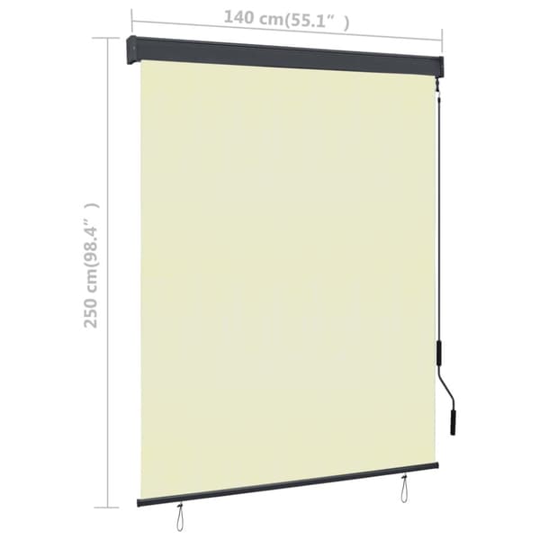 Rullgardin utomhus 140x250 cm gräddvit