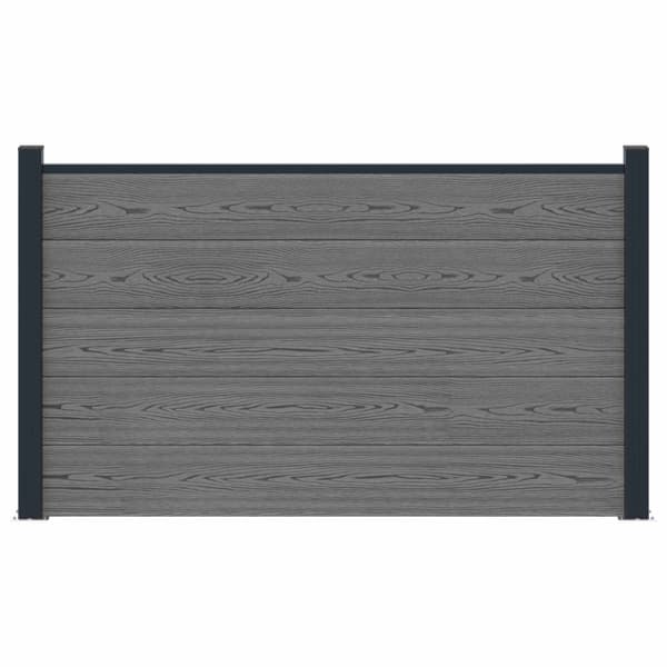 Stängselpanel WPC och aluminium Grå
