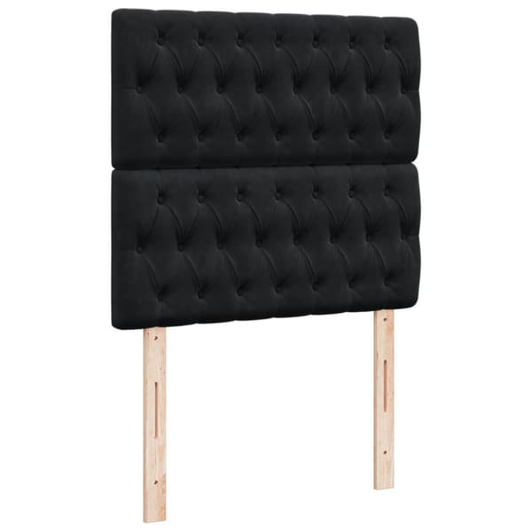 Ramsäng med madrass svart 80x200 cm sammet