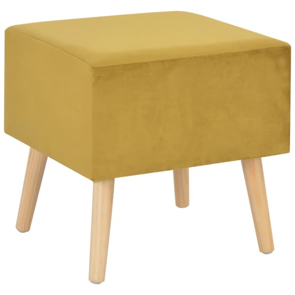 Sängbord senapsgul 40x35x40 cm sammet