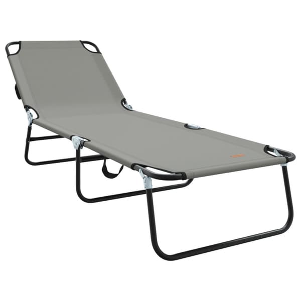 Hopfällbar solstol Grå 188 x 57 x 86,5 cm Polyester