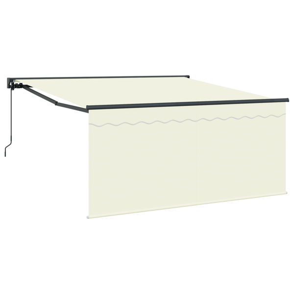 Utfällbar markis Kräm 350 x 250 cm Polyester och aluminium