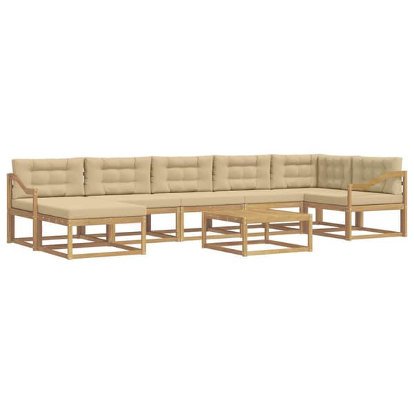 Utomhussoffset 8 pcs Vit och Beige