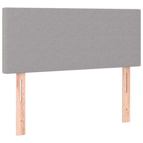 Ramsäng med madrass ljusgrå 90x190 cm tyg