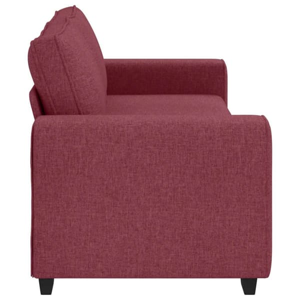 3-sitssoffa vinröd 220x77x82 cm tyg