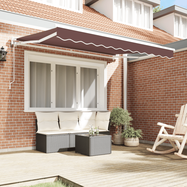 Markisram Brun 250 x 200 cm Polyester med PU-beläggning
