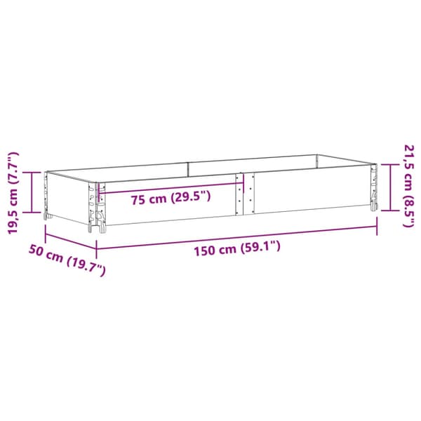 Odlingslåda 150x50 cm massivt furuträ