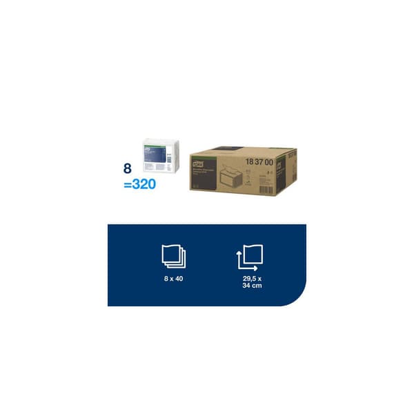 Microfiberduk TORK 29,5x34cm vit 40/fp