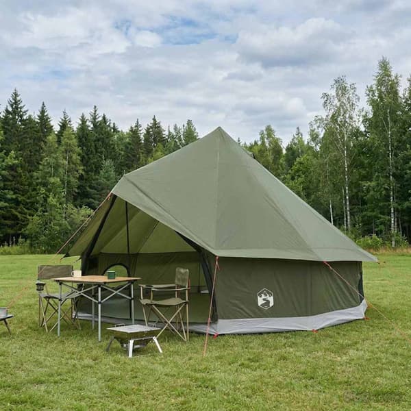 Tipi Tält Olivgrön 300 x 300 x 200 cm Polyester och Stål