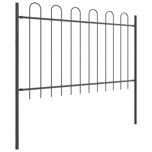 Trädgårdsstängsel 7 pcs Grå 11,9 x 1 m Pulverlackerad stål