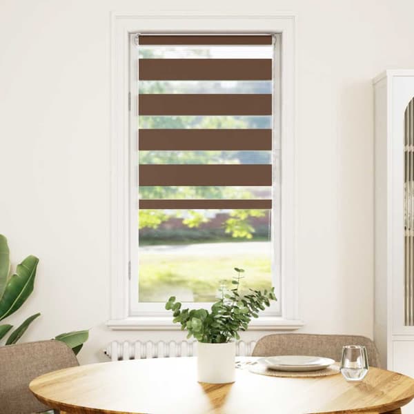 Rullgardin zebra brun 55x100 cm tyg bredd 50,9 cm polyester