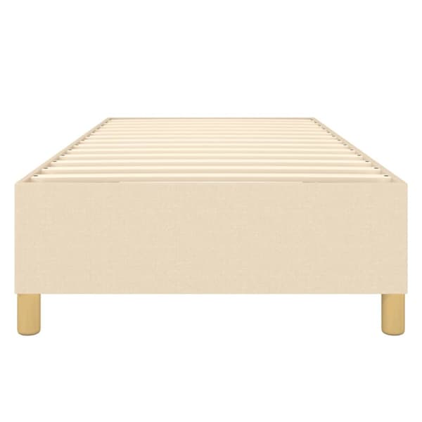 Boxspring-sängram cremefärgad 90x200 cm tyg
