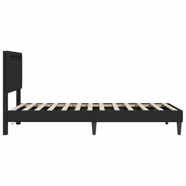 Sängram Svart 90 x 190 cm Konstläder