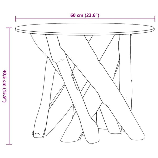 Soffbord massivt drivved 60 cm