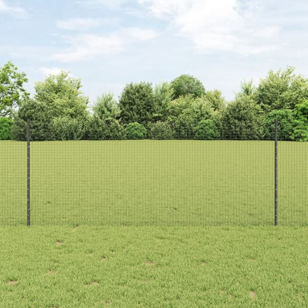 Stängsel med stolpe Grå 1 x 50 m Stål och PVC
