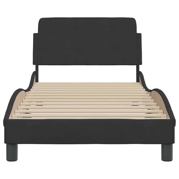 Sängram Dover svart 90x190 cm sammet