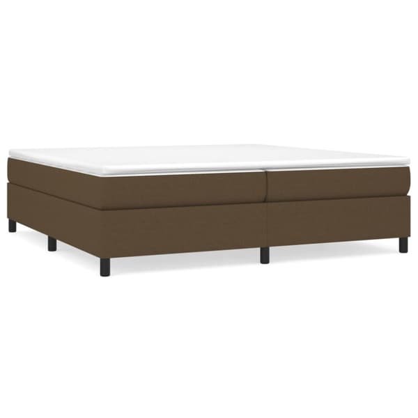Boxspring-sängram mörkbrun 200x200 cm tyg