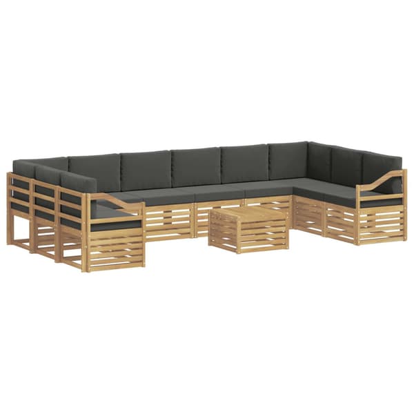 Utomhussoffset 8 pcs Vit och Antracit 59 x 59 x 37 cm Polyester