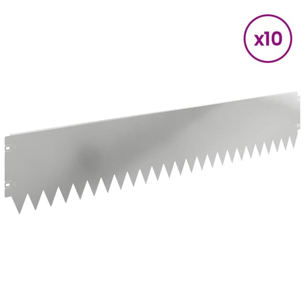 Kant för gräsmatta 10 pcs 103 x 20 cm Stål Silver