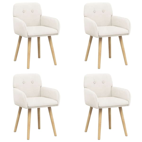 Matstolar 4 pcs Bouclé Gräddvit 59 x 57 x 85 cm