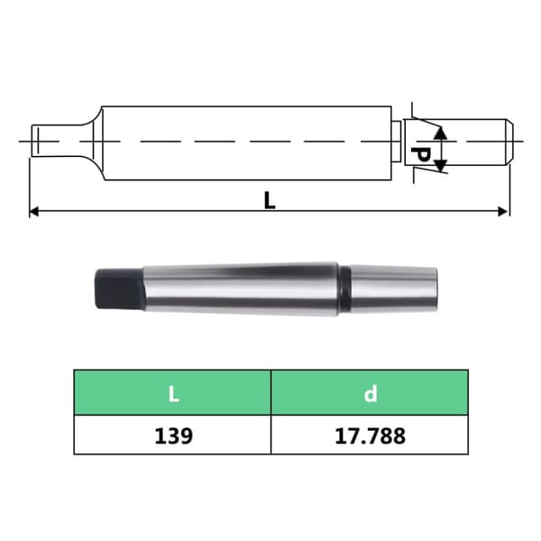 Snabbchuck MT2-B18 med 16 mm spännvidd