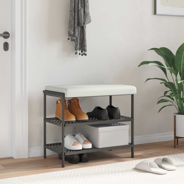 Bänk kudde Konstläder Vit Djup 35 cm