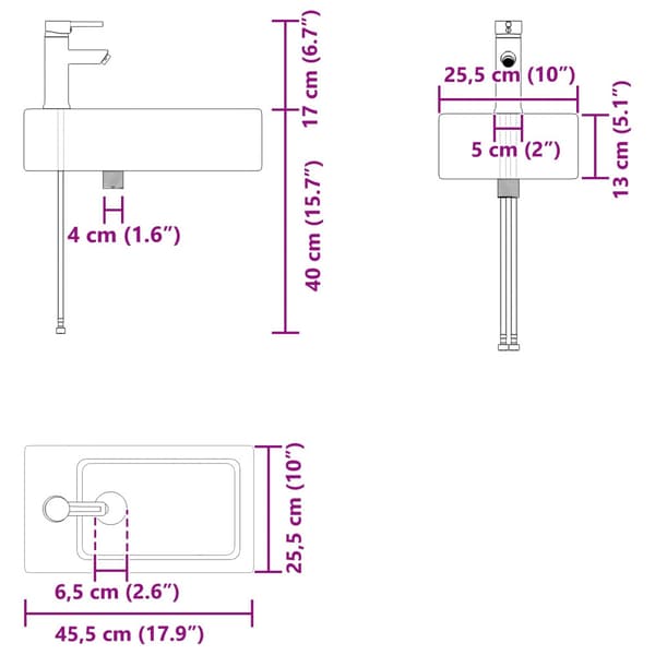 Badrumsspegel med kran Artisan-ek 45,5 x 22,5 x 84 cm