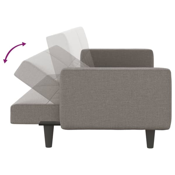 Bäddsoffa med kuddar taupe tyg