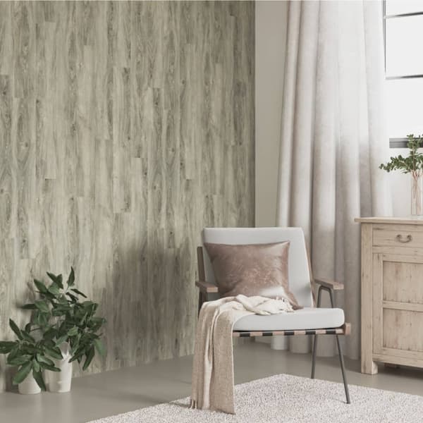 Väggpaneler träimitation grå PVC 2,06 m²