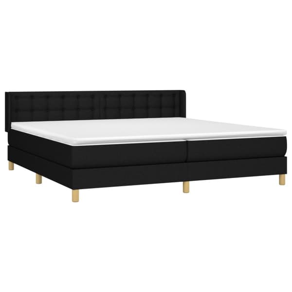 Ramsäng med madrass svart 200x200 cm tyg