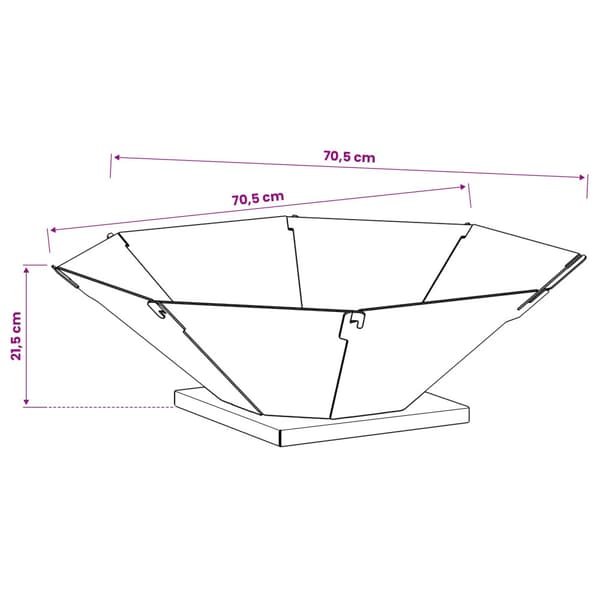Eldstad Svart 70,5 x 70,5 x 21,5 cm Stål