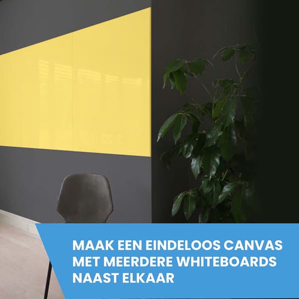 Whiteboard uden kant - 90x120 cm - Blød gul