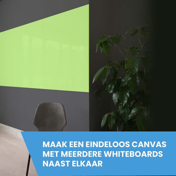 Whiteboard uden kant - 90x120 cm - Limegrøn