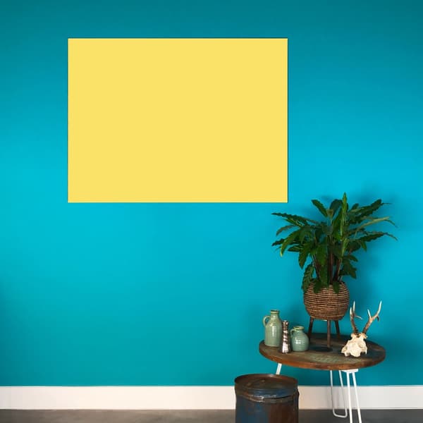 Whiteboard uden kant - 90x120 cm - Blød gul