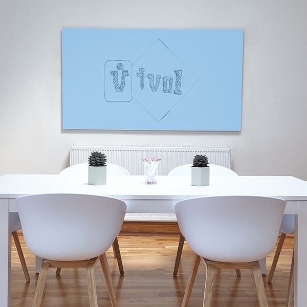 Whiteboard utan ram - 100x150 cm - Babyblå