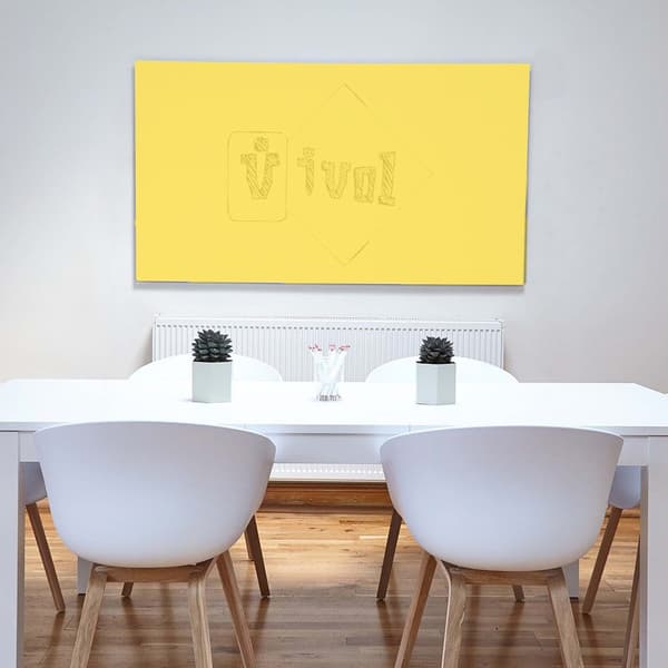 Whiteboard uden kant - 60x90 cm - Blød gul