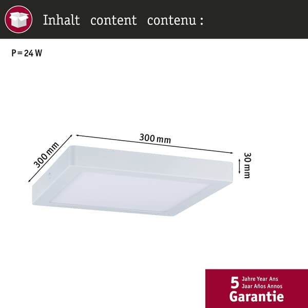 Paulmann LED panel Abia panel vinkelformad 300x300 mm 22W 2000lm 4000K Vit