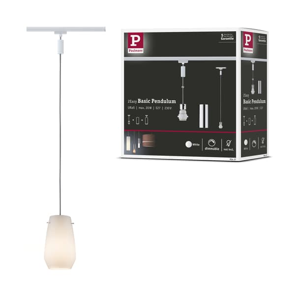 Paulmann URail Hängande B-vara 2Easy E27 max. 20W dimbar 230V Vit, Krom
