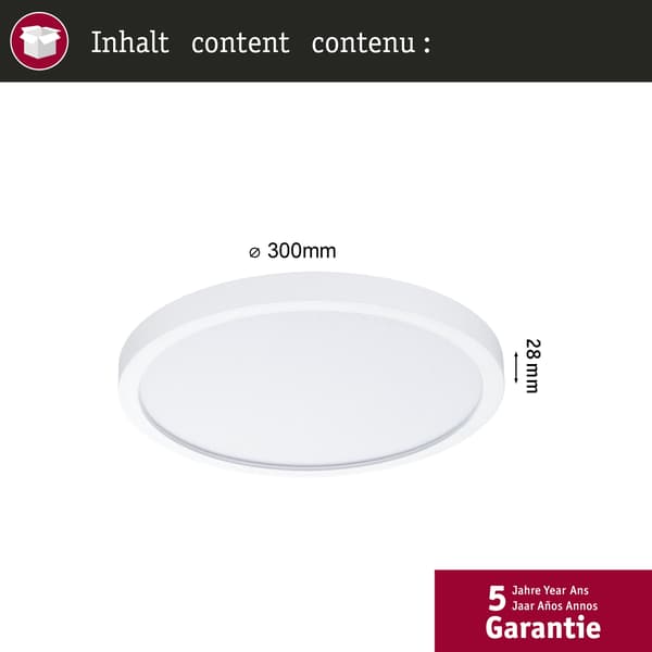 Paulmann LED panel Alya rund 300 mm 29W 2800lm White Select Vit