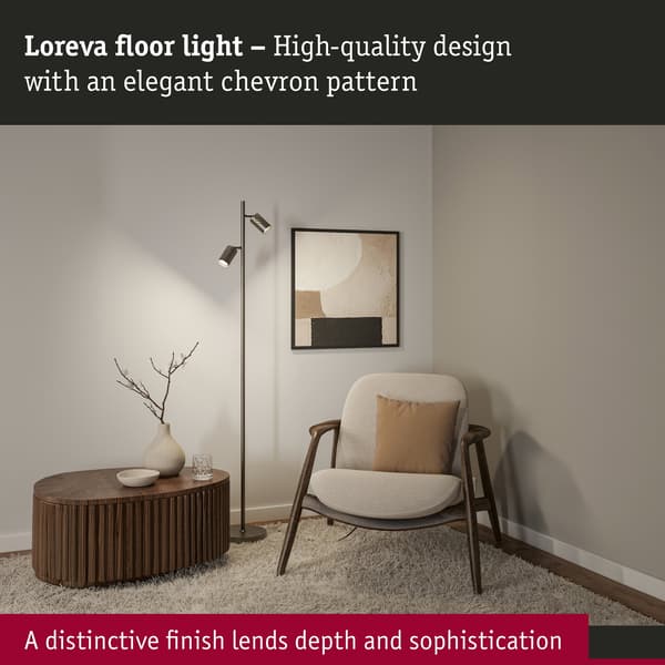 Paulmann Golvlampa Loreva 1575 mm max. 2x7W Titanium