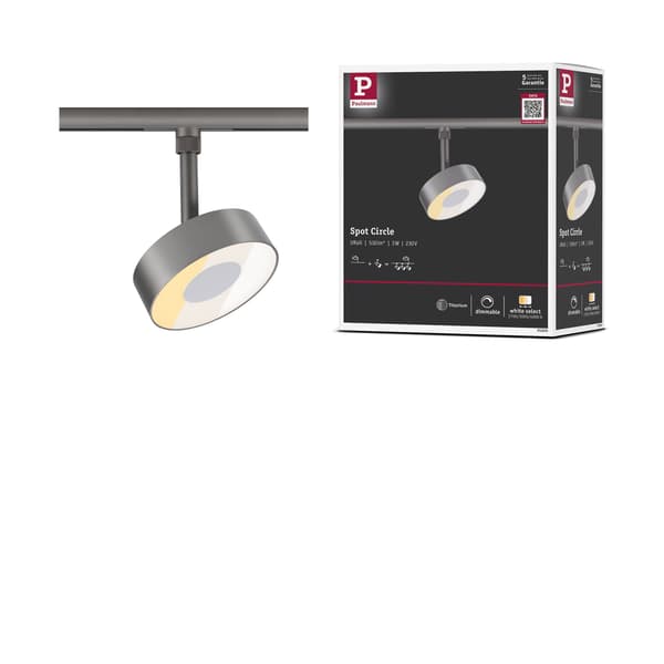 Paulmann URail Spotlight för strömskenor Circle 160lm 3W White Select dimbar 230V Titanium