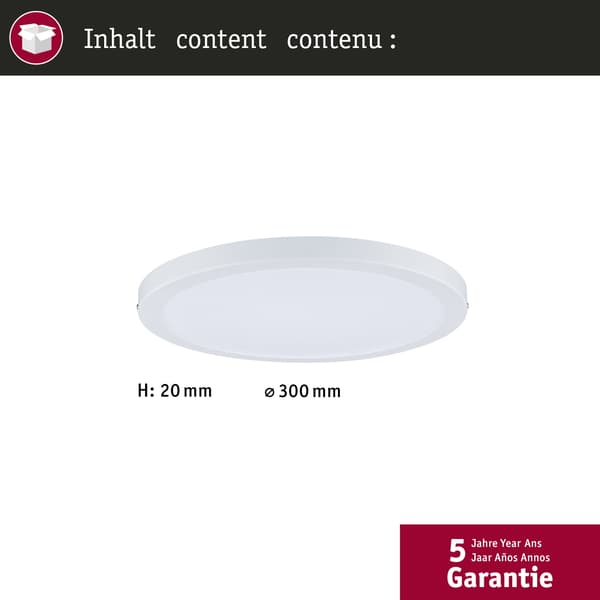 Paulmann LED panel Atria panel rund 300 mm 16W 1450lm 2700K Vit dimbar