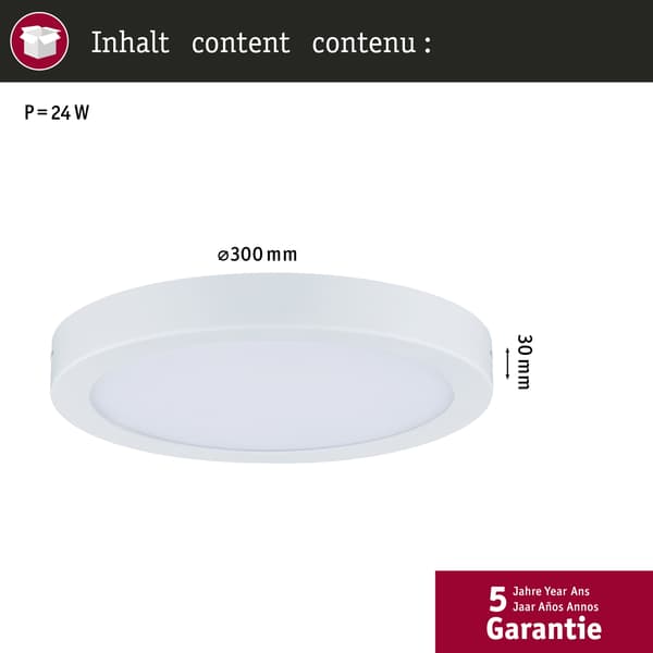 Paulmann LED panel Abia panel rund 300 mm 22W 2200lm 4000K Vit