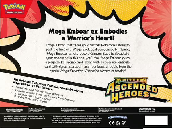 Pokemon Mega Evolution Ascended Heroes Mega Emboar ex Box