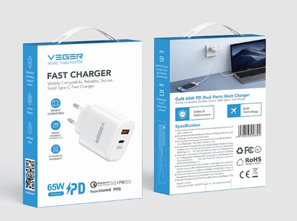 PD65W A+C Hurtigopladende vægadapter