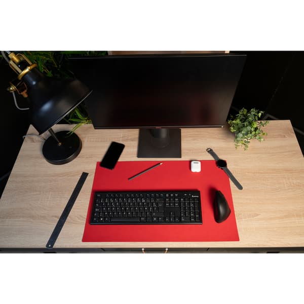 Exacompta PU skrivebordsmåtte 35x60cm - sort rød 29121E