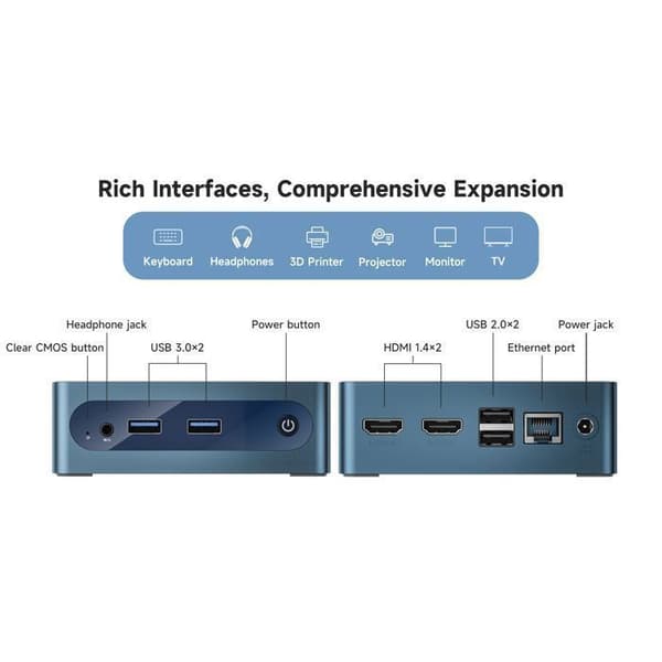 Mini PC - BMAX - B1 Plus - Intel Celeron J3355 - 6 Go RAM - 128 Go SSD