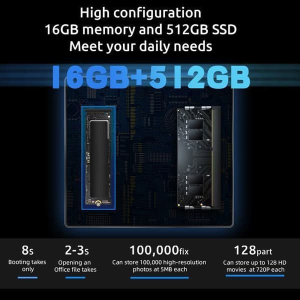 Mini PC - BMAX - B4 Plus - Intel N100 - 16 GB RAM - 512 GB SSD